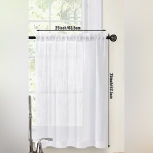 White Linen Pocket Rod Curtain